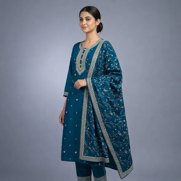 Teal_Royal_Embroidered_Suit_Set