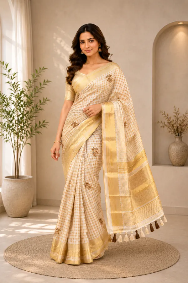 Kasavu_Saree_Off_White_And_Brown