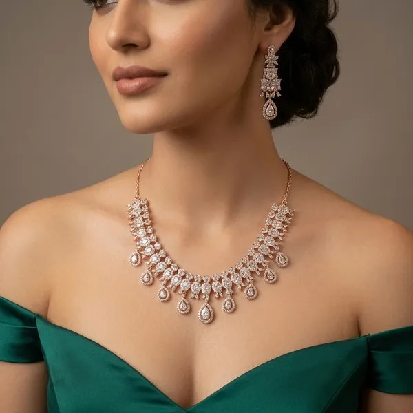 Diviyala_Rose_Gold_Ad_Necklace