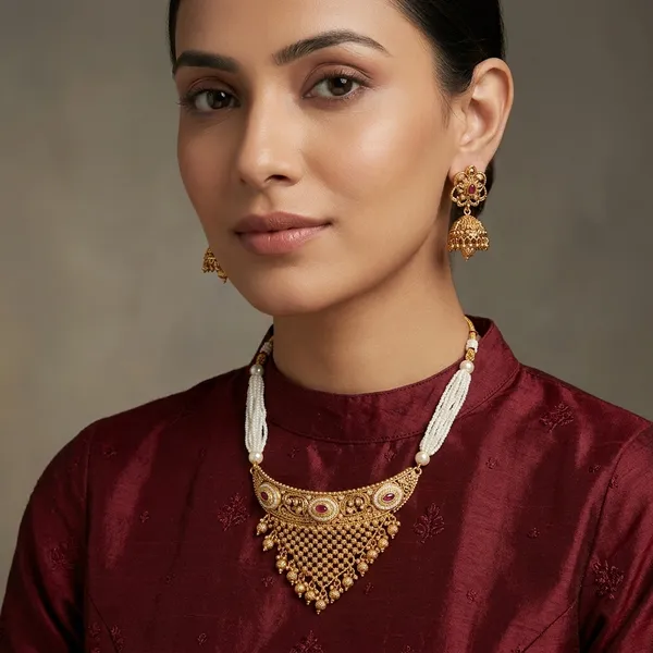Swarnika_Pearl_Temple_Necklace_Set