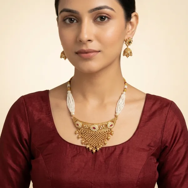 Swarnika_Pearl_Temple_Necklace_Set