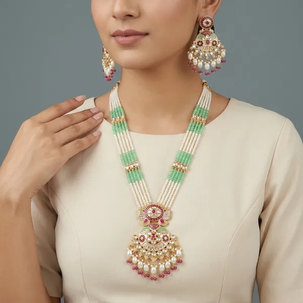 Mint_Pearl_Kundan_Haar