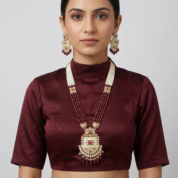 Maroon_Pearl_Kundan_Haar