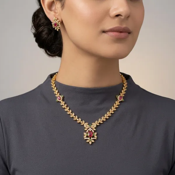 Ruby_Leaf_Necklace_Set