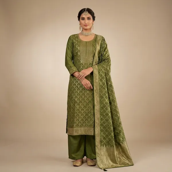 Mehreen_Olive_Zari_Embroidered_Suit_Set