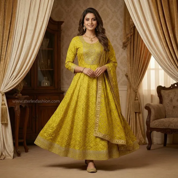 Mustard_Yellow_Anarkali_Suit_Set