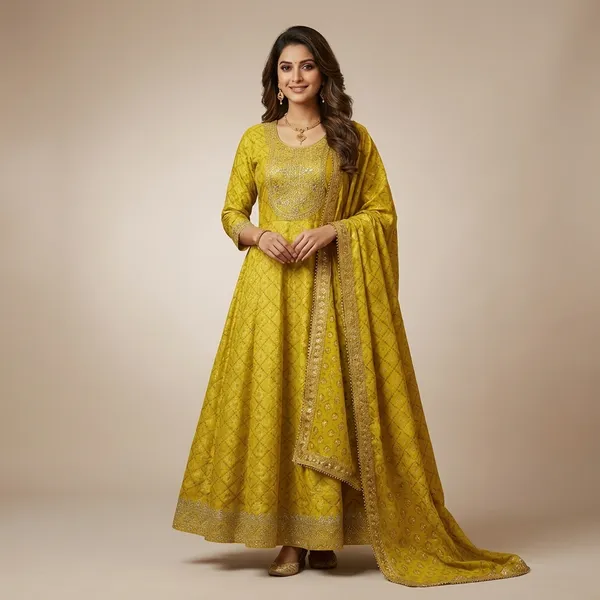 Mustard_Yellow_Anarkali_Suit_Set