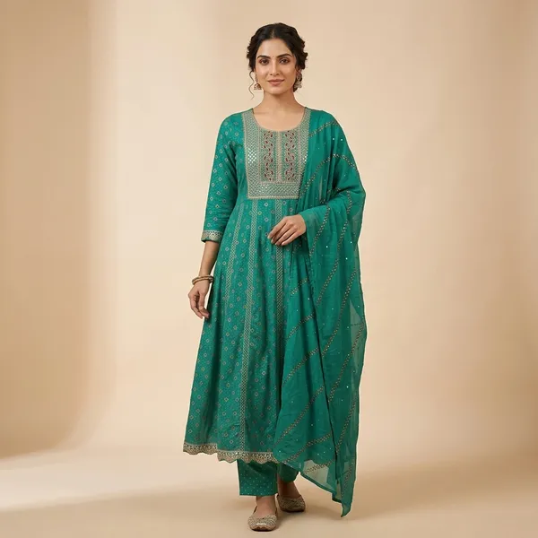 Teal_Green_Anarkali_Suit_Set