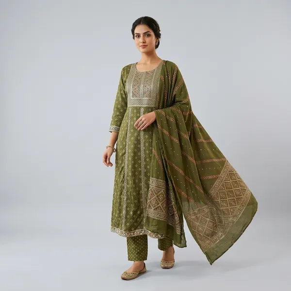 Olive_Green_Anarkali_Suit_Set