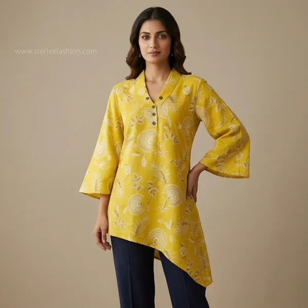 Bloom_Asymmetric_Kurti_Yellow