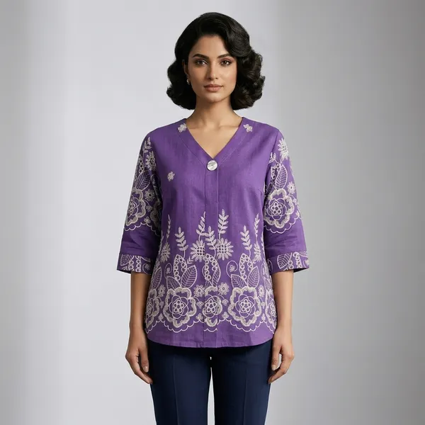 Grace_Floral_Kurti_Purple