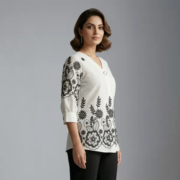 Grace_Floral_Kurti_White