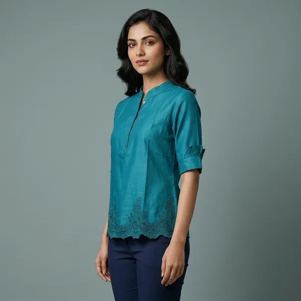 Classic_Kurti_Top_Peacock_Green