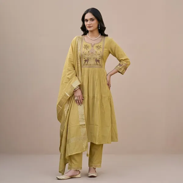 Mustard_Meher_Anarkali_Set