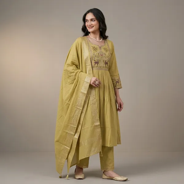 Mustard_Meher_Anarkali_Set