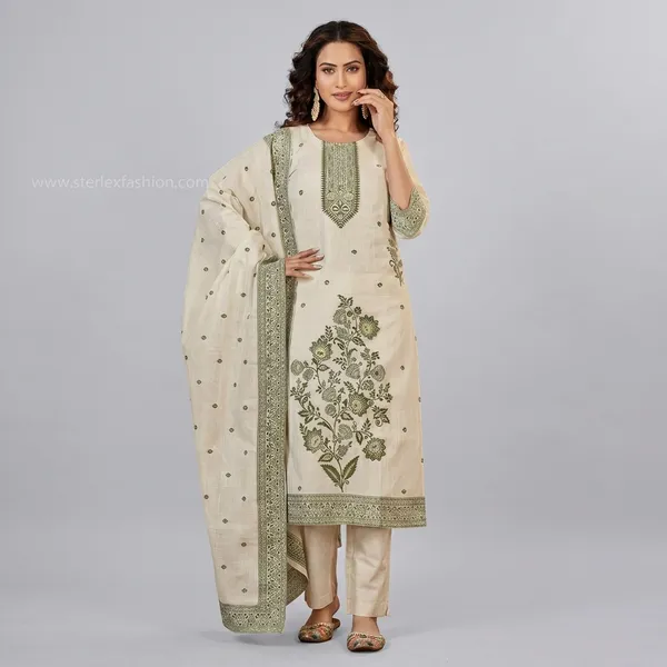 Bloom_Embroidered_Straight_Kurta_Set_With_Dupatta_Olive_Gren