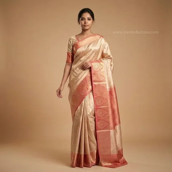 Champagne_Gold_Rose_Pink_Soft_Silk_Saree