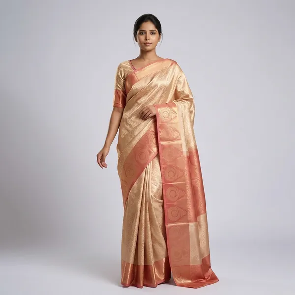 Champagne_Gold_Rose_Pink_Soft_Silk_Saree