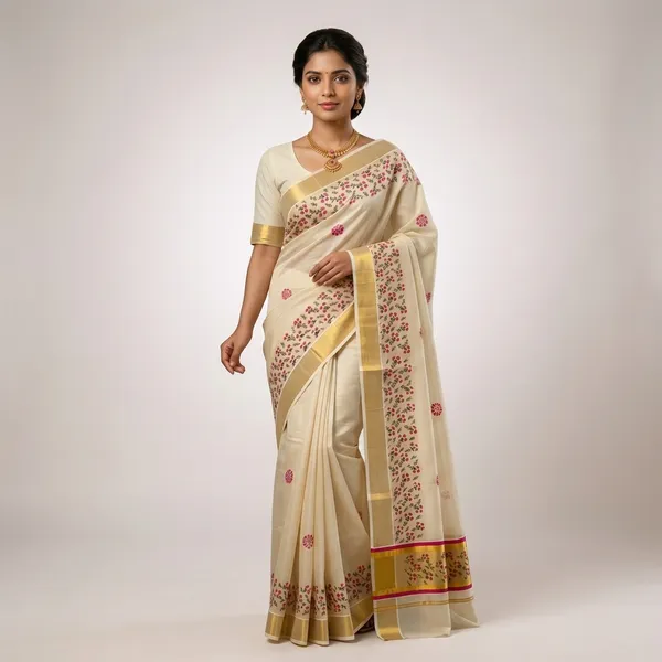 Ivory_Bloom_Border_Traditional_Saree