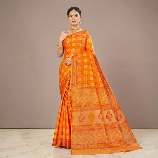 Noor_Vastra_Kesariya_Grace_Saree