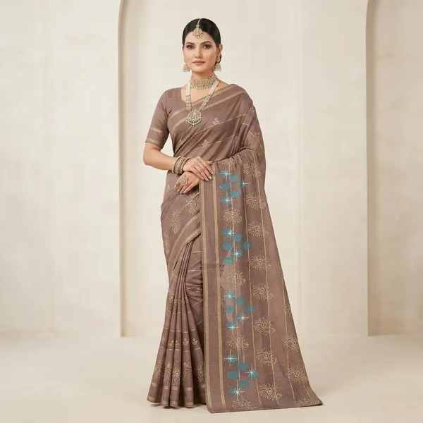 Noor_Vastra_Mocha_Bloom_Saree