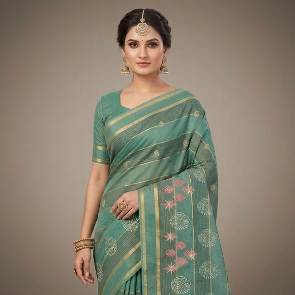 Noor_Vastra_Teal_Bloom_Saree