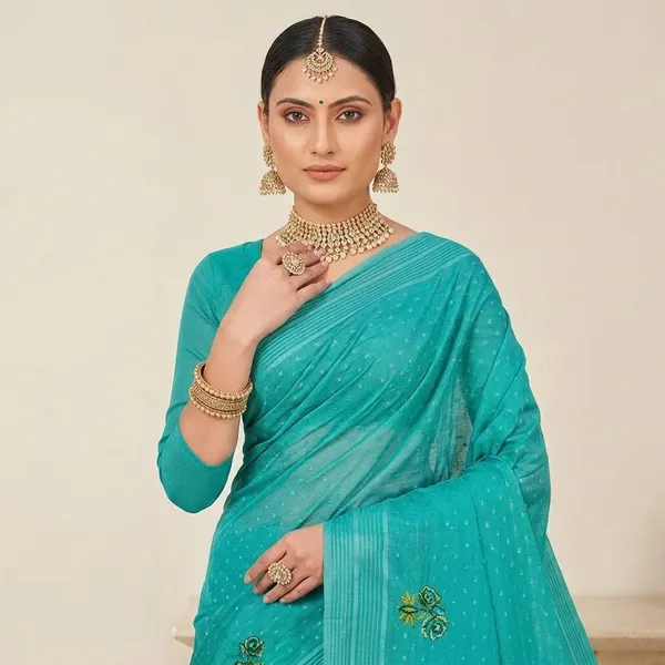 Noor_Vastra_Aqua_Blossom_Saree