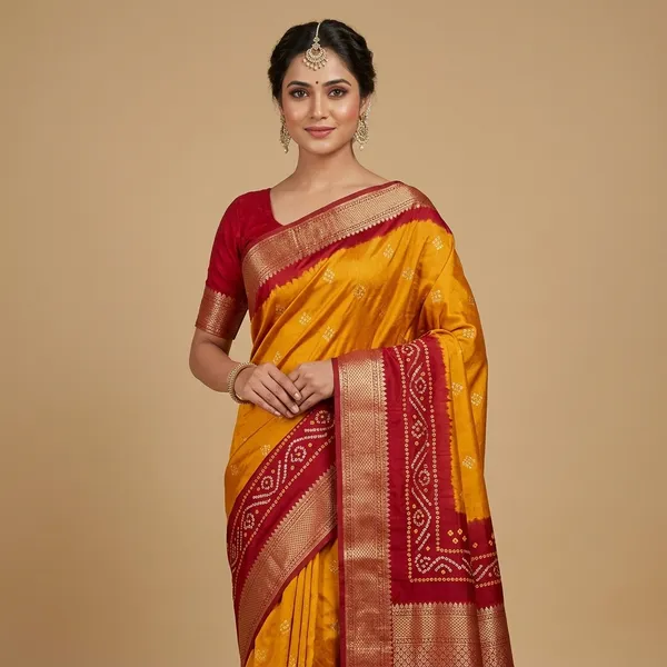 Bandhani_Surya_Raga_Zari_Saree