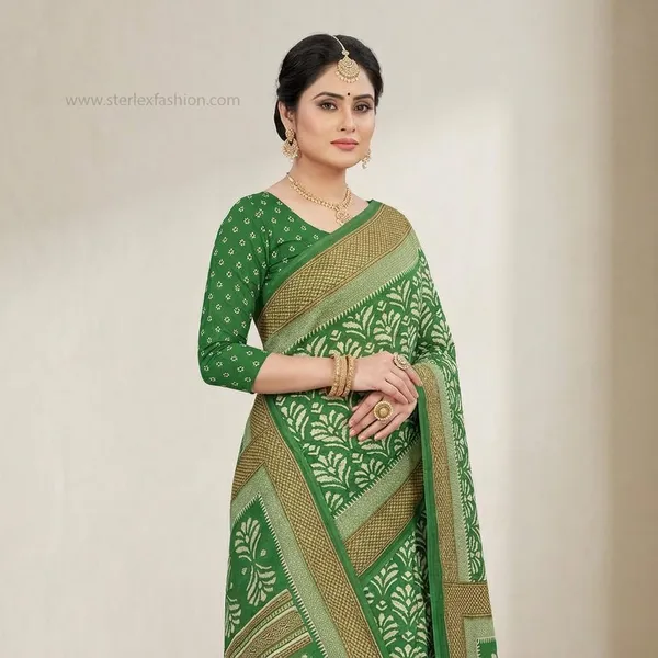 Vrinda_Emerald_Heritage_Printed_Saree