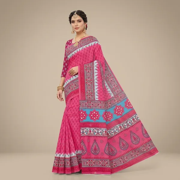 Gulnaar_Pink_Heritage_Printed_Saree