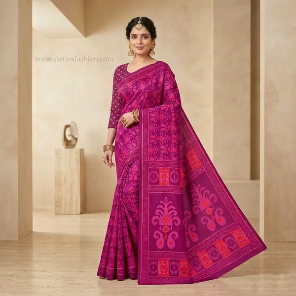 Rangriti_Magenta_Ikat_Heritage_Saree