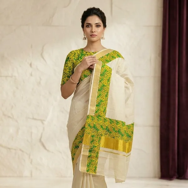 Vishu_Special_Kanikonna_Kasavu_Saree