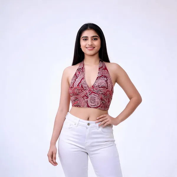 Multicolor_Soft_Silk_Wrap_Fit_Halter_Top_For_Women
