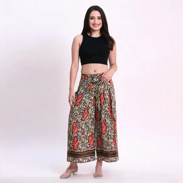 Multicolor_Soft_Silk_Wrap_Fit_Palazzo_Pants_For_Women
