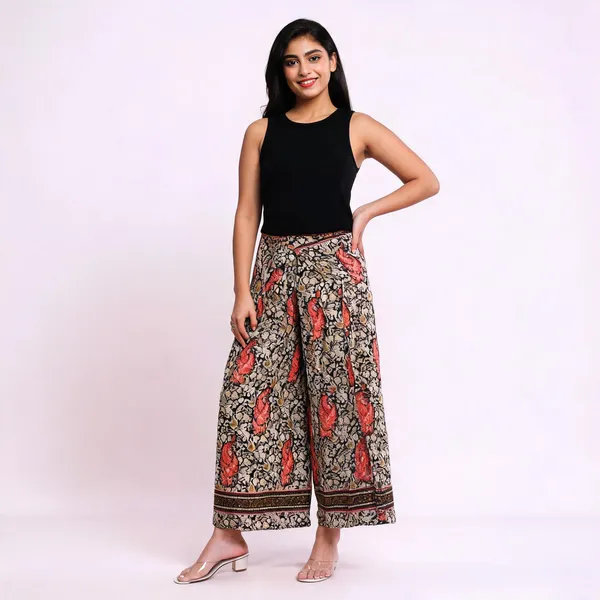 Multicolor_Soft_Silk_Wrap_Fit_Palazzo_Pants_For_Women