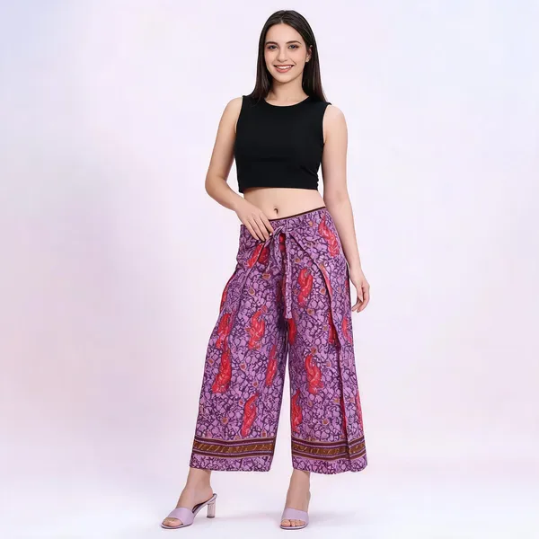 Purple_Soft_Silk_Wrap_Fit_Palazzo_Pants_For_Women