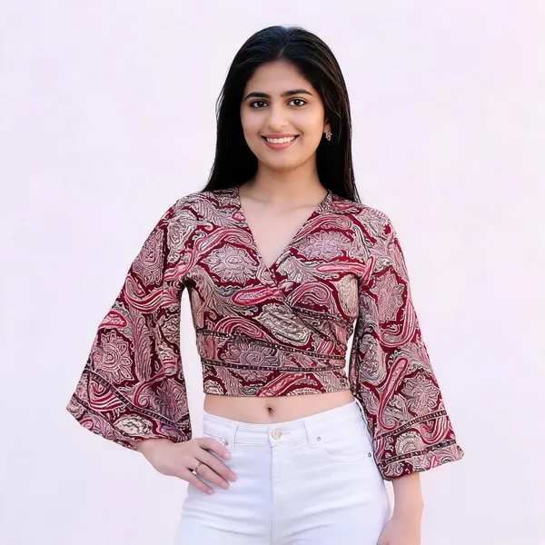 Maroon_Soft_Silk_Regular_Fit_Wrap_Crop_Top_For_Women