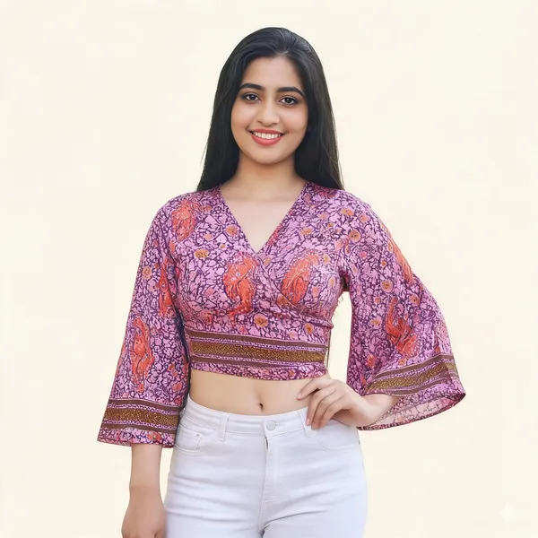 Blue_Soft_Silk_Wrap_Fit_Wrap_Crop_Top_For_Women