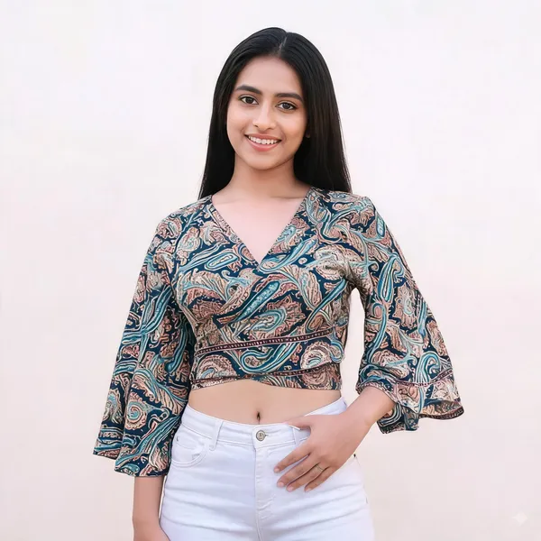 Maroon_Soft_Silk_Wrap_Fit_Wrap_Crop_Top_For_Women
