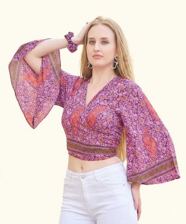 Blue_Soft_Silk_Wrap_Fit_Wrap_Crop_Top_For_Women