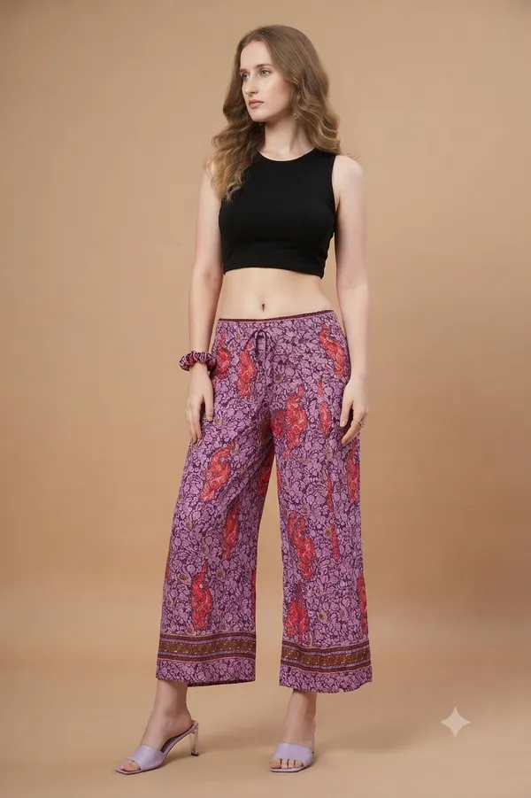 Purple_Soft_Silk_Wrap_Fit_Palazzo_Pants_For_Women