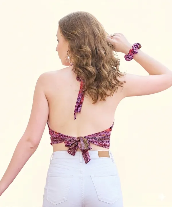 Multicolor_Soft_Silk_Wrap_Fit_Halter_Top_For_Women