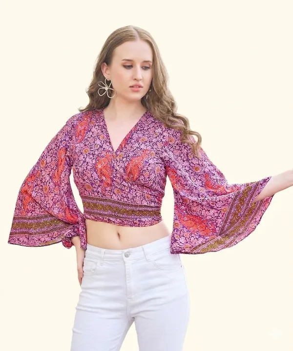 Blue_Soft_Silk_Wrap_Fit_Wrap_Crop_Top_For_Women