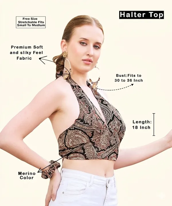 Multicolor_Soft_Silk_Wrap_Fit_Halter_Crop_Top_For_Women