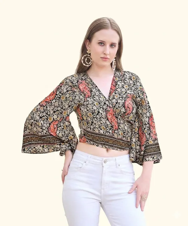 Maroon_Soft_Silk_Wrap_Fit_Wrap_Crop_Top_For_Women