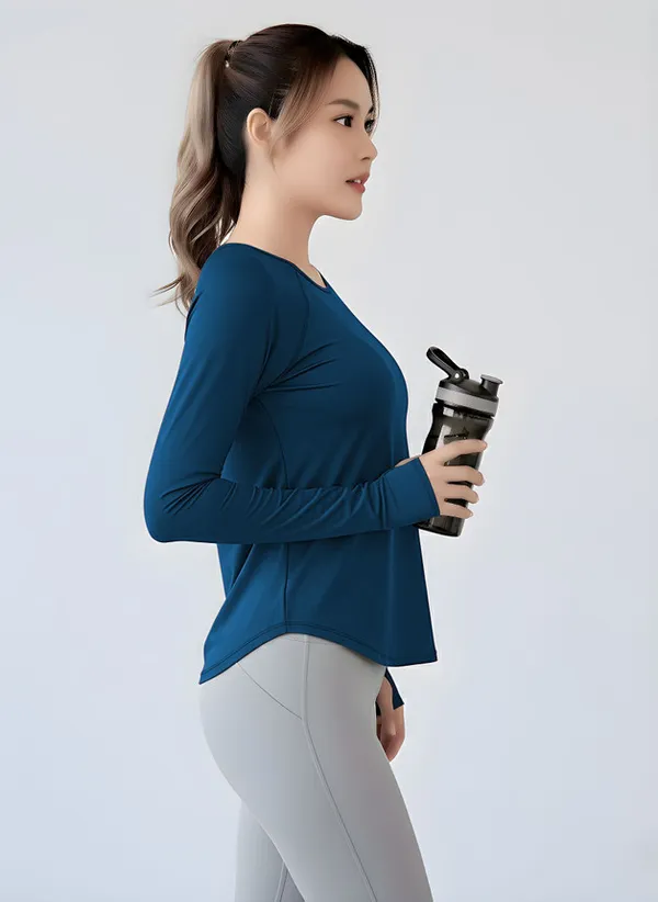 Blue_Lycra_Poly_Elastic_Wrap_Fit_Activewear_Top_For_Women