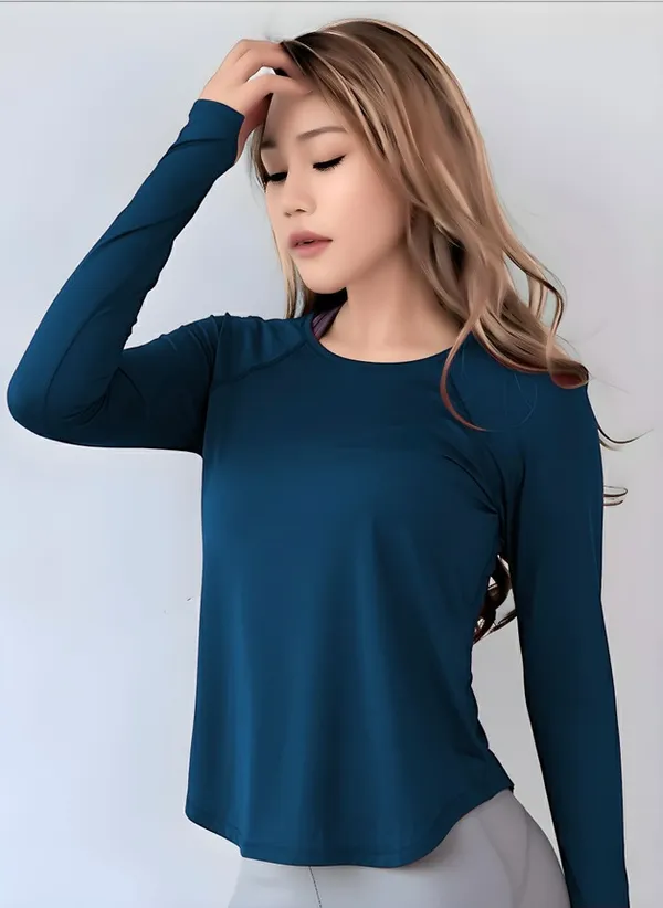 Blue_Lycra_Poly_Elastic_Wrap_Fit_Activewear_Top_For_Women