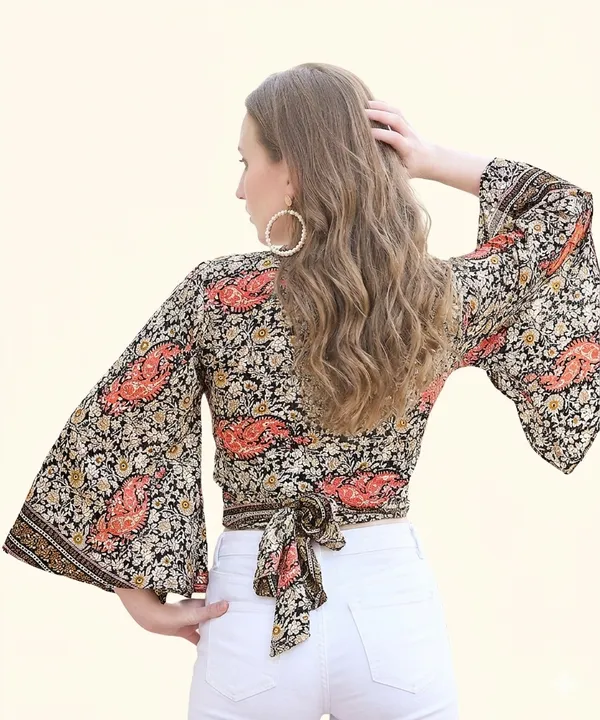 Maroon_Soft_Silk_Wrap_Fit_Wrap_Crop_Top_For_Women