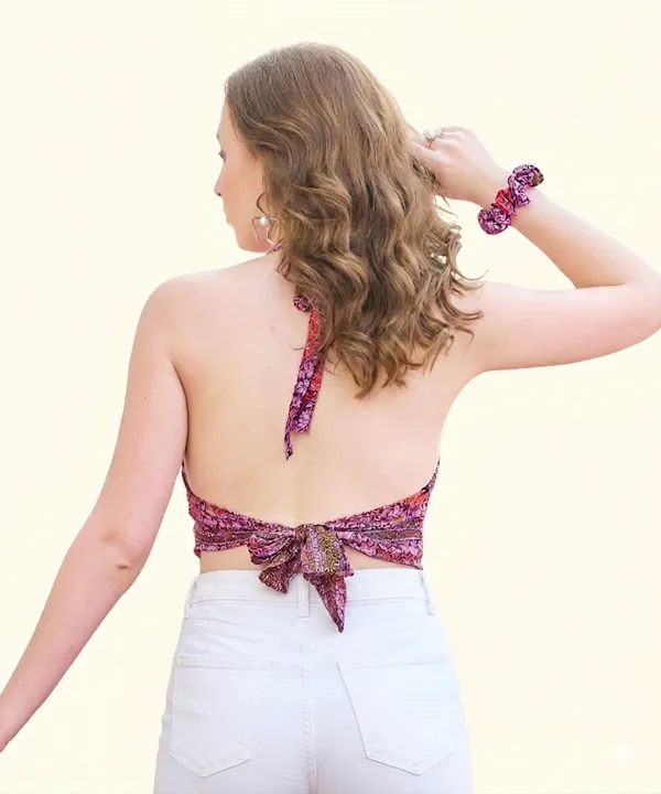 Multicolor_Soft_Silk_Wrap_Fit_Halter_Top_For_Women