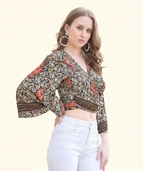 Maroon_Soft_Silk_Wrap_Fit_Wrap_Crop_Top_For_Women